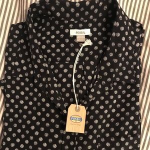 BRAND NEW Silk long sleeve button down!